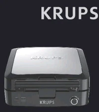 KRUPS 4-Slice Belgian Waffle Maker – Stainless Steel - Removable Plates 