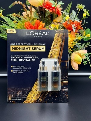 L'Oreal Age Perfect Cell Renewal Midnight Hydrating Serum (1 oz x 2) NIB SEALED
