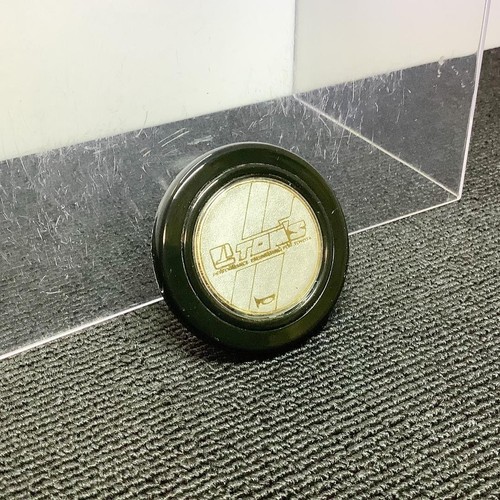 Vintage TOM'S Horn Button Gold Logo Silver Base Toyota JDM Classic