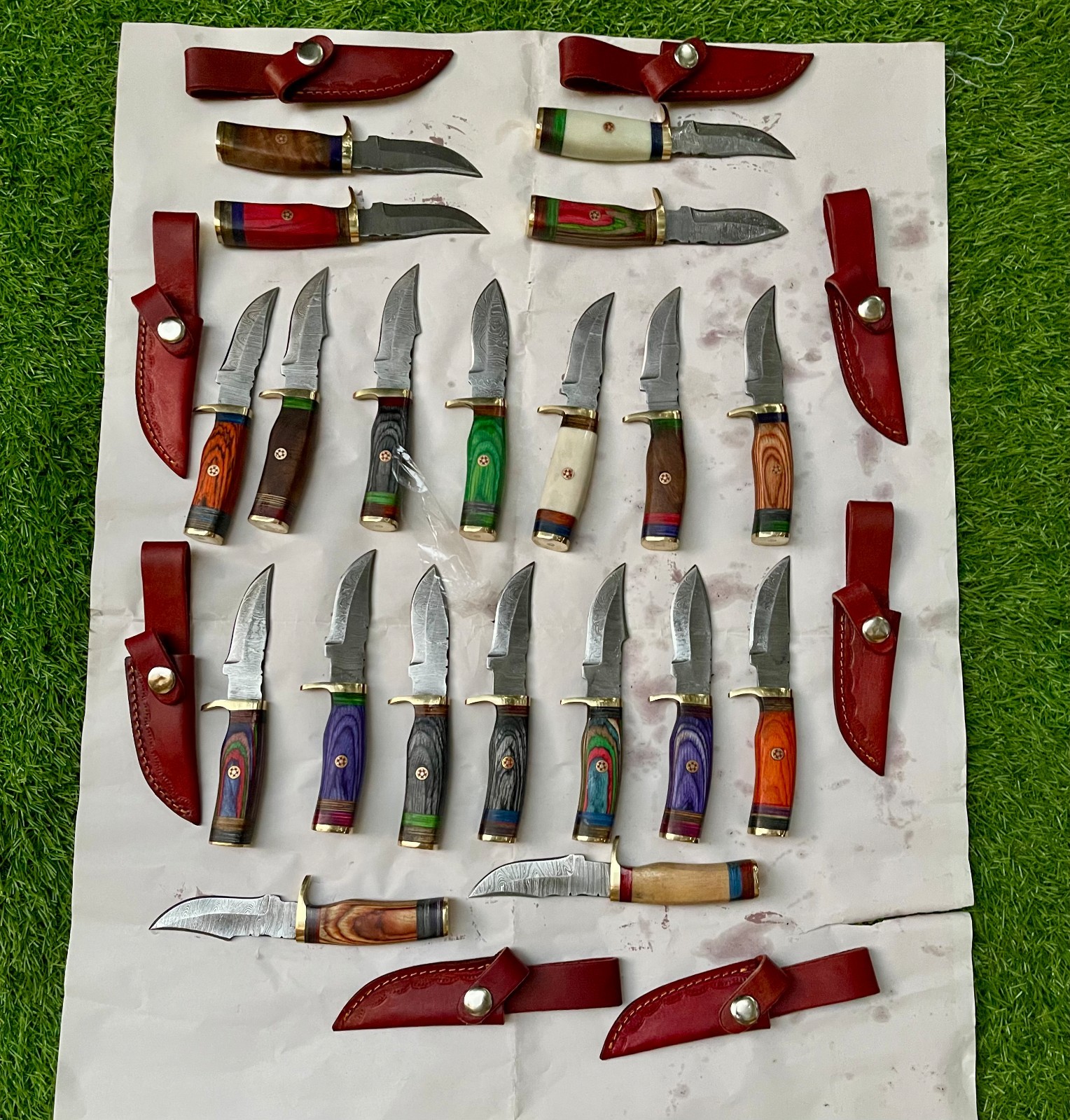 Knives Ebay WHOLESALE LOT OF 20 CUSTOM HANDMADE DAMASCUS STEEL SKINNER KNIVES WITH ...