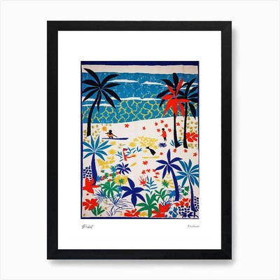 Phuket Thailand Matisse Stil 1 Wat gerahmtes Wandbild Poster Leinwanddruck Bild