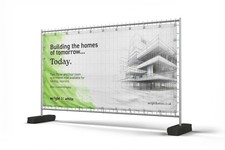 Custom Printed Heras Fence Covers Logo Text Standard 3375 x 1780mm Builders