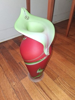 Essie Zareh Baijan/Russia Hand Blown CALLA LILLY VASE Hand Painted