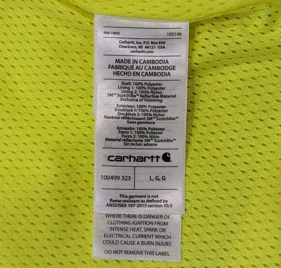 Carhartt High Visibility Waterproof Class 3 Sherwood Jacket Men’s Large - Image 4 of 4