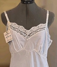 Vintage 1970 NEW w/ Tag Nylon Antron III Full Dress Slip Lace Lingerie USA