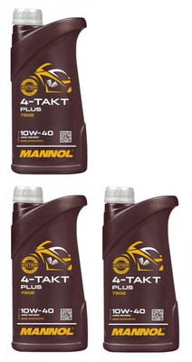 3l Mannol 7202 4-Takt Plus 10W-40 Motoröl Motorrad 3x1l 