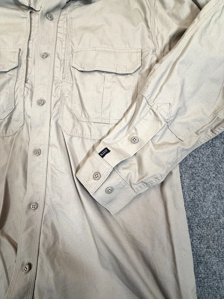 Lot of 4 5.11 Tactical Series Mens Large Khaki Long Sleeve Shirt Hunting Outdoor - Image 4 of 4