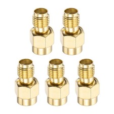 5Pcs SMA Straight Adapter RP-SMA Male to SMA Female Adapter, Gold