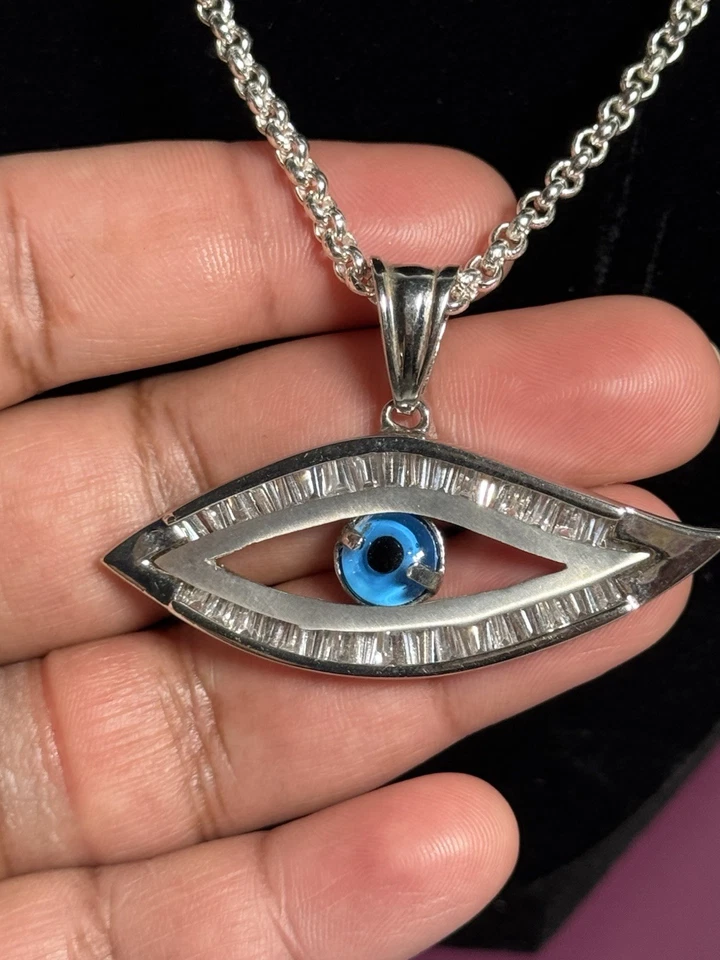 Ожерелье из стерлингового серебра 925 пробы сглаз - Изображение 3 из 4