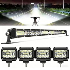20inch Led Light Bar Spot Flood Combo4x 4 Pods Offroad For Jeep Truck Suv