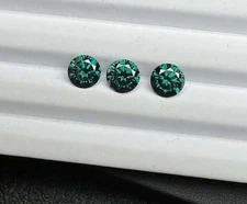 3Ct Green Color Round Cut 3Pc Natural Diamond VVS1+1 Certified.... Free Gift