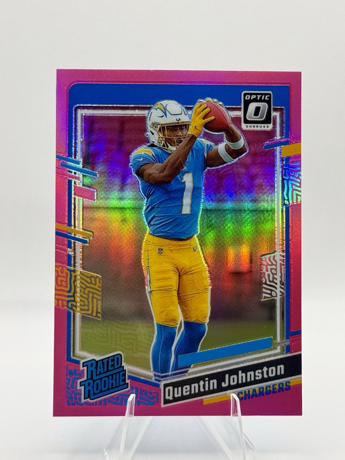 2023 Donruss Optic - Rated Rookie Quentin Johnston #265 Pink Holo Prizm (RC)!