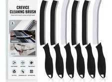6 Pk Cleaning Brush - Hard Bristle Crevice Black Handle