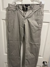 Kirkland Signature Men  s Commuter Pants Greykhaki Size 34X32 Brand New