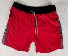 Chubbies Lounge Wear Shorts Red Fleece Drawstring Mens Medium 7 Stretch Casual