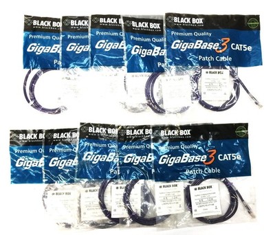Black Box 4' Violet GigaBase 3 CAT5e Patch Cable C5EPC70-VT-04 [Lot of 10] NOS