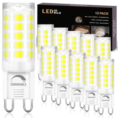 winshine 10 Pack G9 LED Bulb Dimmable 6000K Daylight 4W 40Watt G9 Halogen Equ...