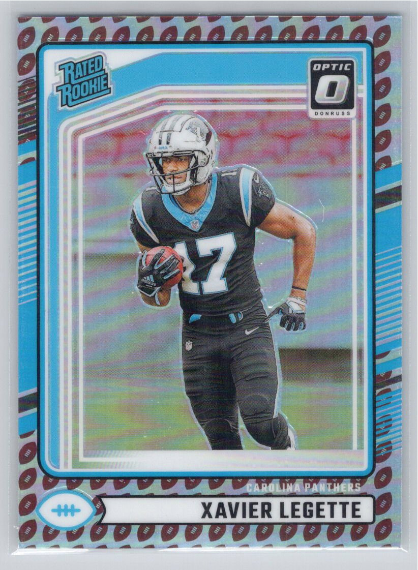 2024 Donruss #323 Xavier Legette Optic Preview Football Emoji Panthers RC