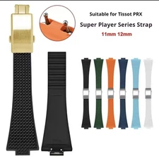 Rubber Watch Strap For Tissot PRX Powermatic 80 35mm / 40mm 11mm/12mm Deployant