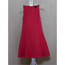 Banana Republic Red Sleeveless Seamed Fit and Flare Dress Sz 4P