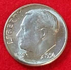1956 Brilliant Uncirculated Silver Roosevelt 10c Dime Motto Struck Through Error