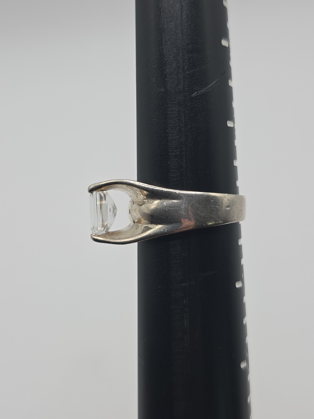 NF Sterling Silver 925 Rectangular Clear Topaz Ri… - image 9