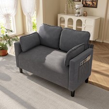 48" Loveseat Sofa 2 Seaters Cloud Sofa Couch with Cushions Side Storage Pocket
