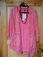 Longtop + Bluse Twinset 2 tlg  Bottega by Elisa Cavaletti XXL neu 44 koralle