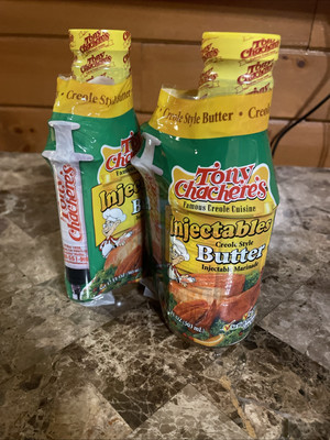 Lot Of 2 Tony Chachere's Injectables Creole Style Butter Marinade 17oz BB 3/2027