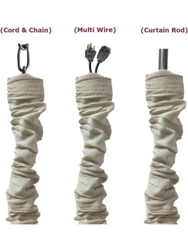 Linen Beige Cord & Chain Cover 4 FT Chandelier Wire Sleeve