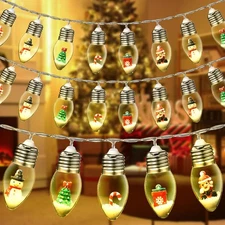 Christmas Lights 26ft 40 LED Christmas Tree Snow Globe String Lights Vintage ...