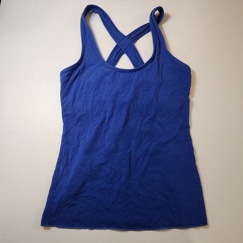 Green Apple Crossback Racerback Tank Top Blue Bamboo