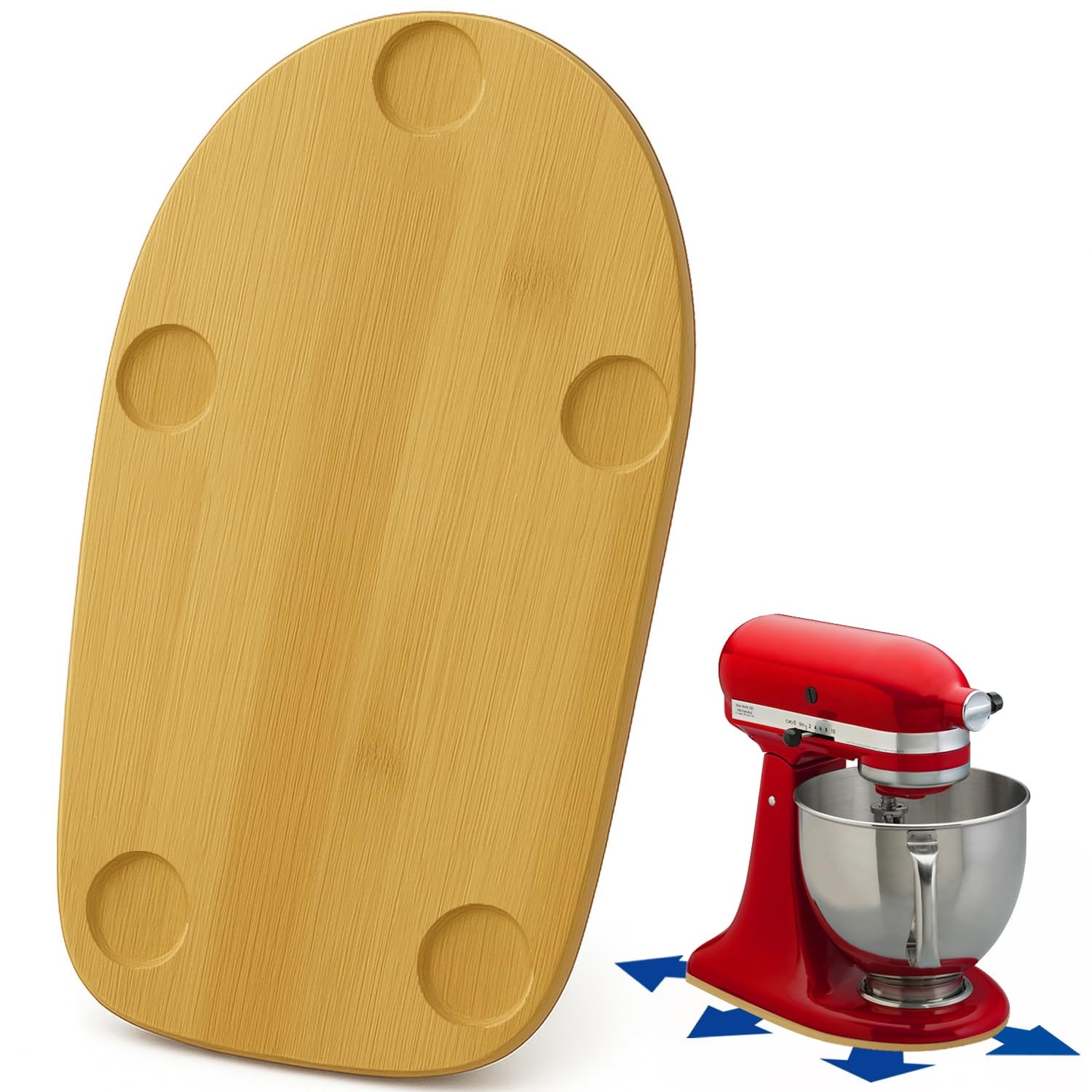 Bamboo Mixer Slider Mat for Kitchenaid Stand Mixer 4.5-5 QT Non-Slip Base