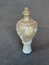 1/4 28 Threads Antique Brass Pot Metal Flower Floral Leaf Lamp Finial 3.75” Vtg