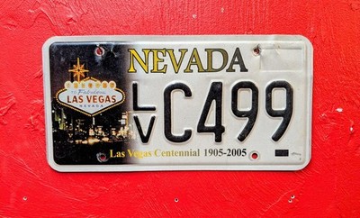 Collectible Nevada Las Vegas Centennial License Plate Iconic Las Vegas Sign