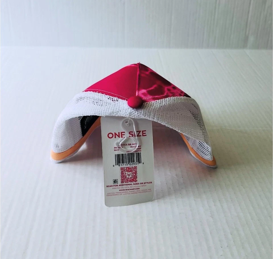 Gorra estilo béisbol Justice Girls roja con panel frontal tie dye y ala Foto 3 de 4