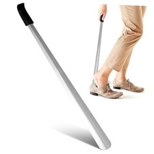 Redriver Metal Shoe Horn Long Handle for Seniors, Long Shoehorn, Shoe Silver