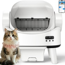 Linvivon Self Cleaning Cat Litter Box for Multiple Cats, OpenTop Automatic Li...