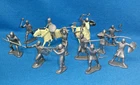 Marx Robin Hood 60mm complete + perfect set of 12 Men at Arms, 2 horses + lance