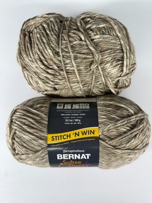 Bernat Softee Chunky  Taupe Twist 79004 Lot of 2 Big Ball 10.5 oz Super Bulky