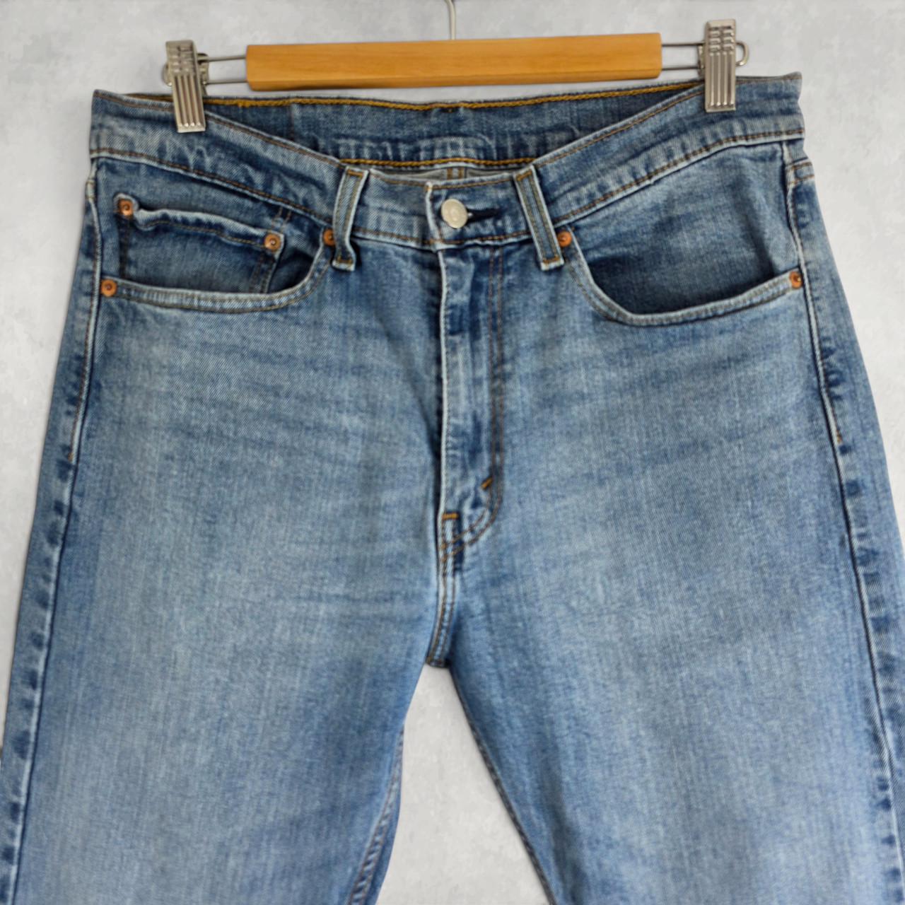 Levi’s 505 Mens Blue Straight Leg Jeans W32 L31 Stretch Denim Casual image 5