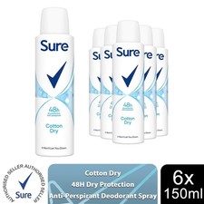 Sure Motion Sense Women Anti Perspirant Deodorant, 6 Pack, 150ml or 250ml 