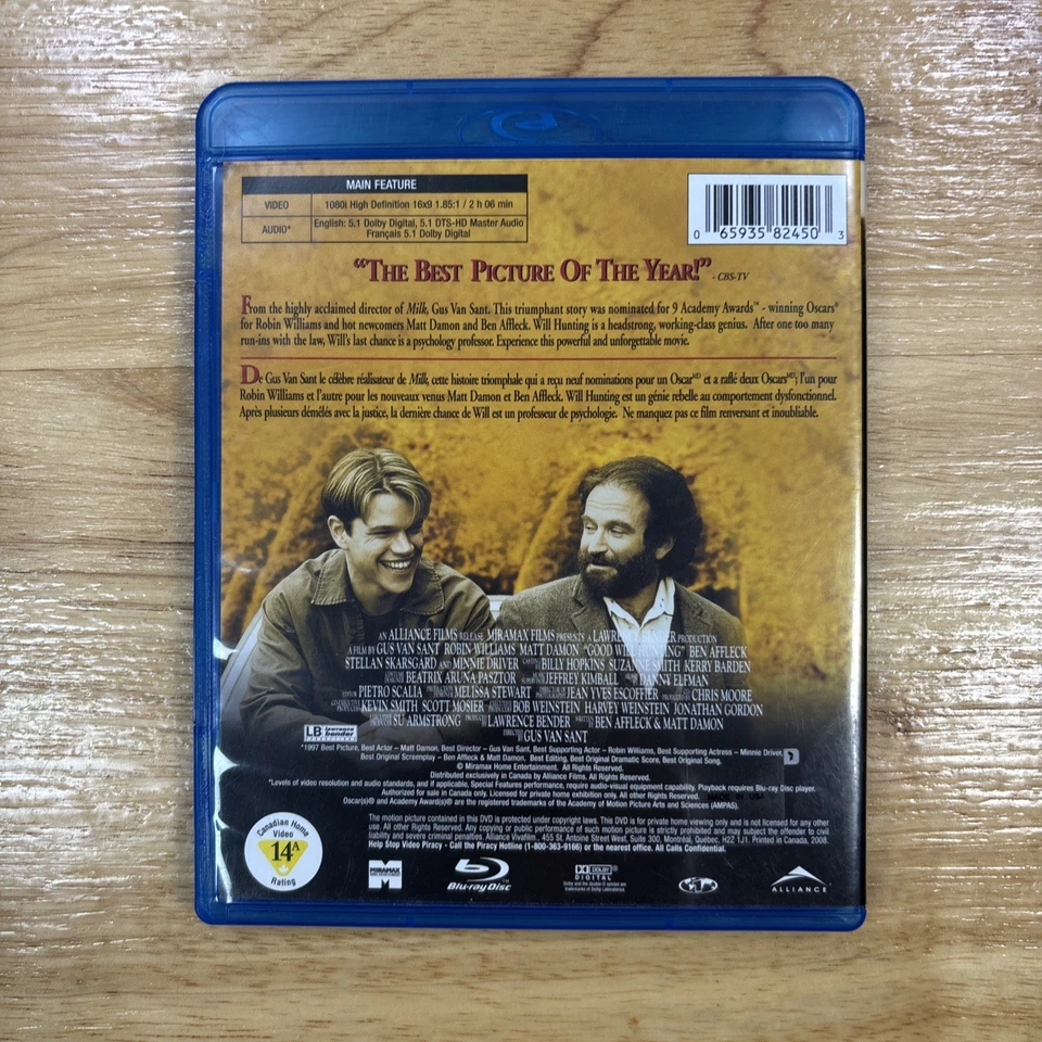 Good Will Hunting - 1997 (Blu-ray, 2008, Canadian Release) - Image 2 of 4