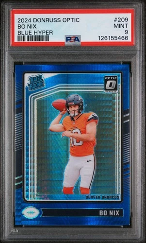 2024 PANINI DONRUSS OPTIC BLUE HYPER #209 BO NIX ROOKIE RC PSA 9