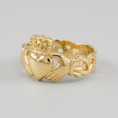 Gold Damen Claddagh Trinity Bandring | 14K 10K | Gelb, Weiß, Rose