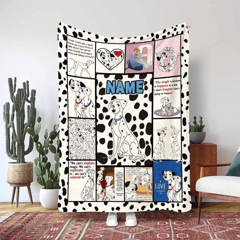 Personalized Disney 101 Dalmatians Perdita Dalmatian Dog Fleece Blanket