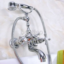 Polished Chrome Bathroom Claw foot Tub Faucet / Filler With Hand Shower sna195