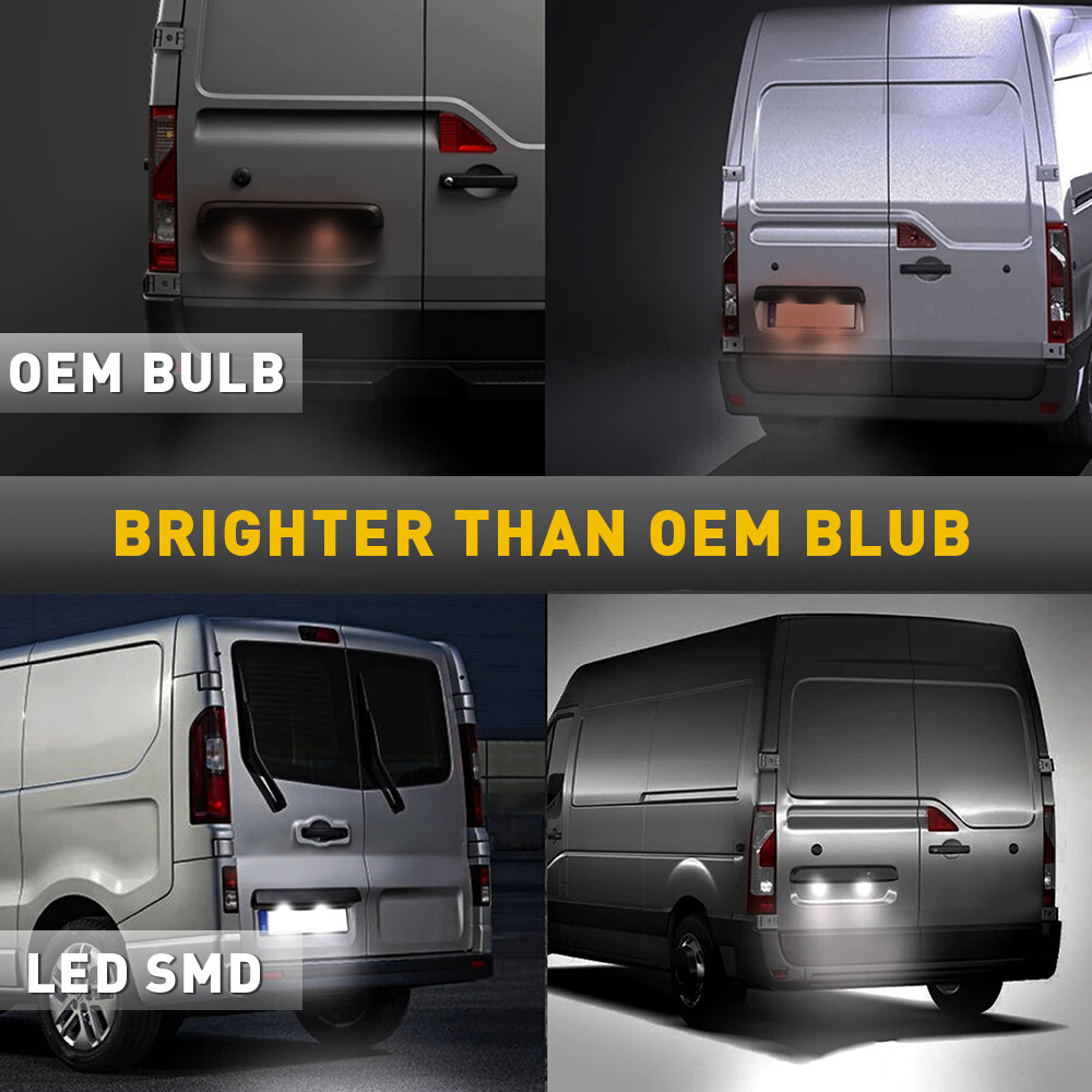 Pair For Vauxhall Vivaro NV300 20142019 Xenon White LED Number Plate