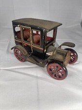 large 7" Japanese ANTIQUE AUTO  T-152 lever action tin litho car Black/Red