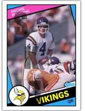 1984 STCC #400 Topps Archie Manning Minnesota Vikings Custom